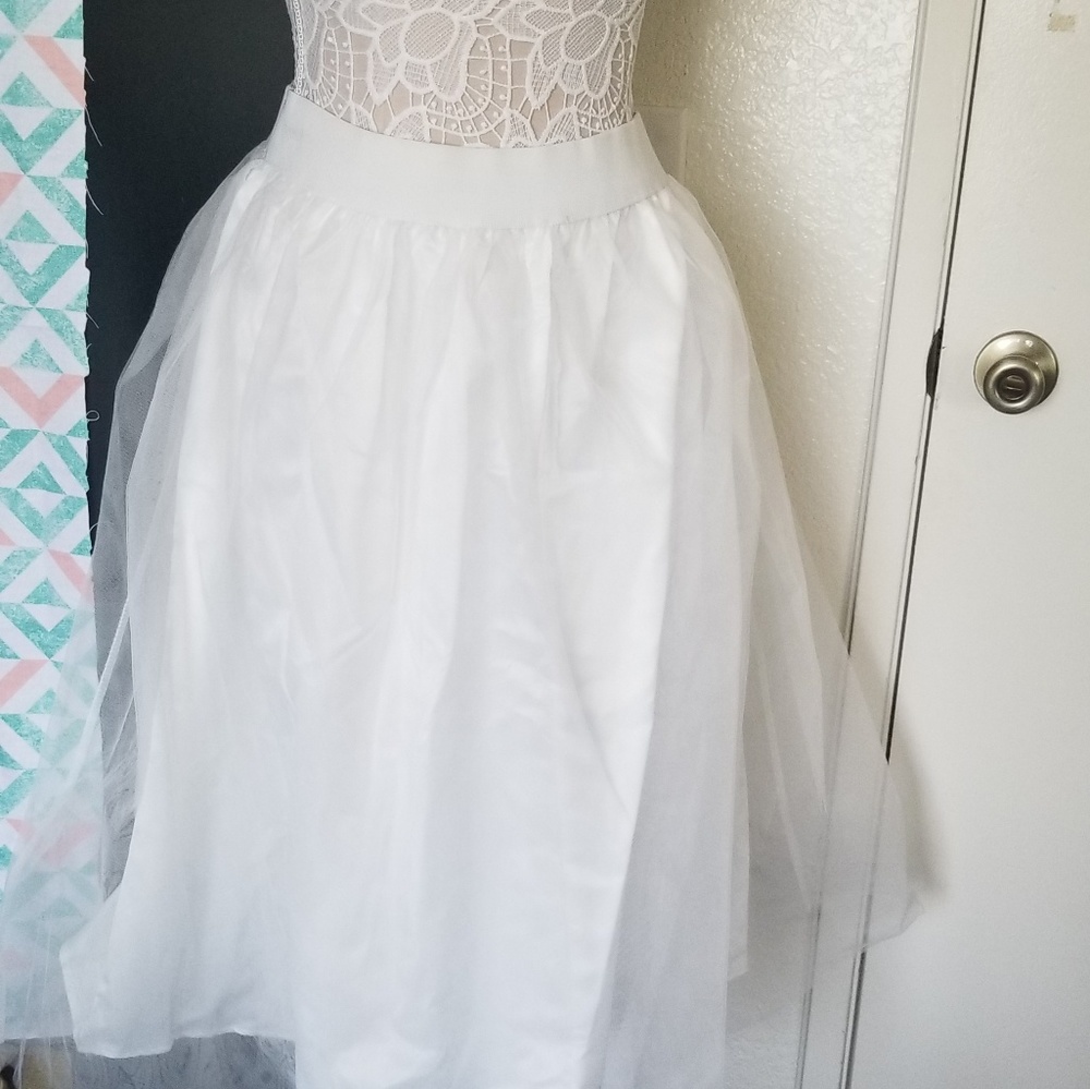 White tulle skirt
